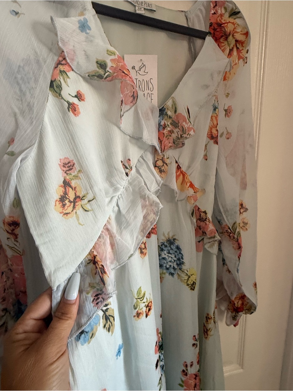 NWT PATRONS OF PEACE Floral Long sleeve Maxi Dress Romantic Boho Ethereal Fairy - Picture 6 of 9